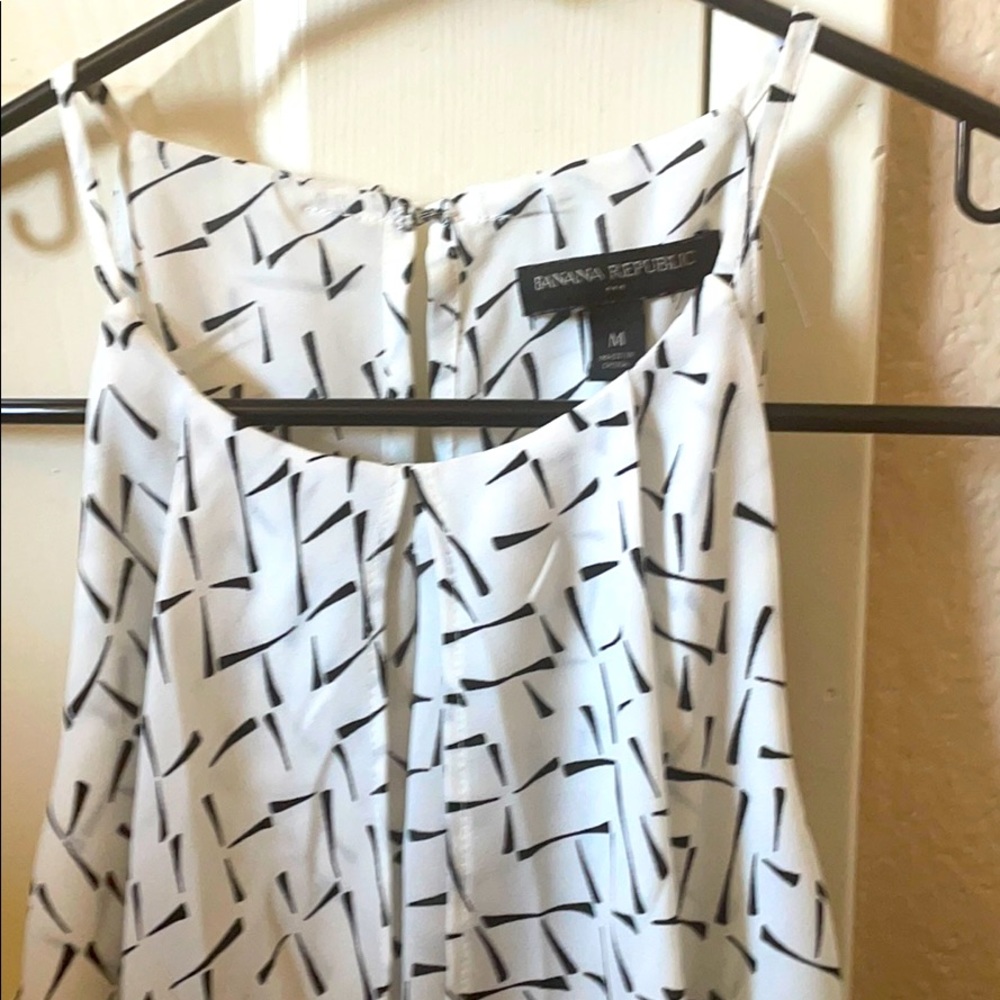 Black and white halter neck blouse